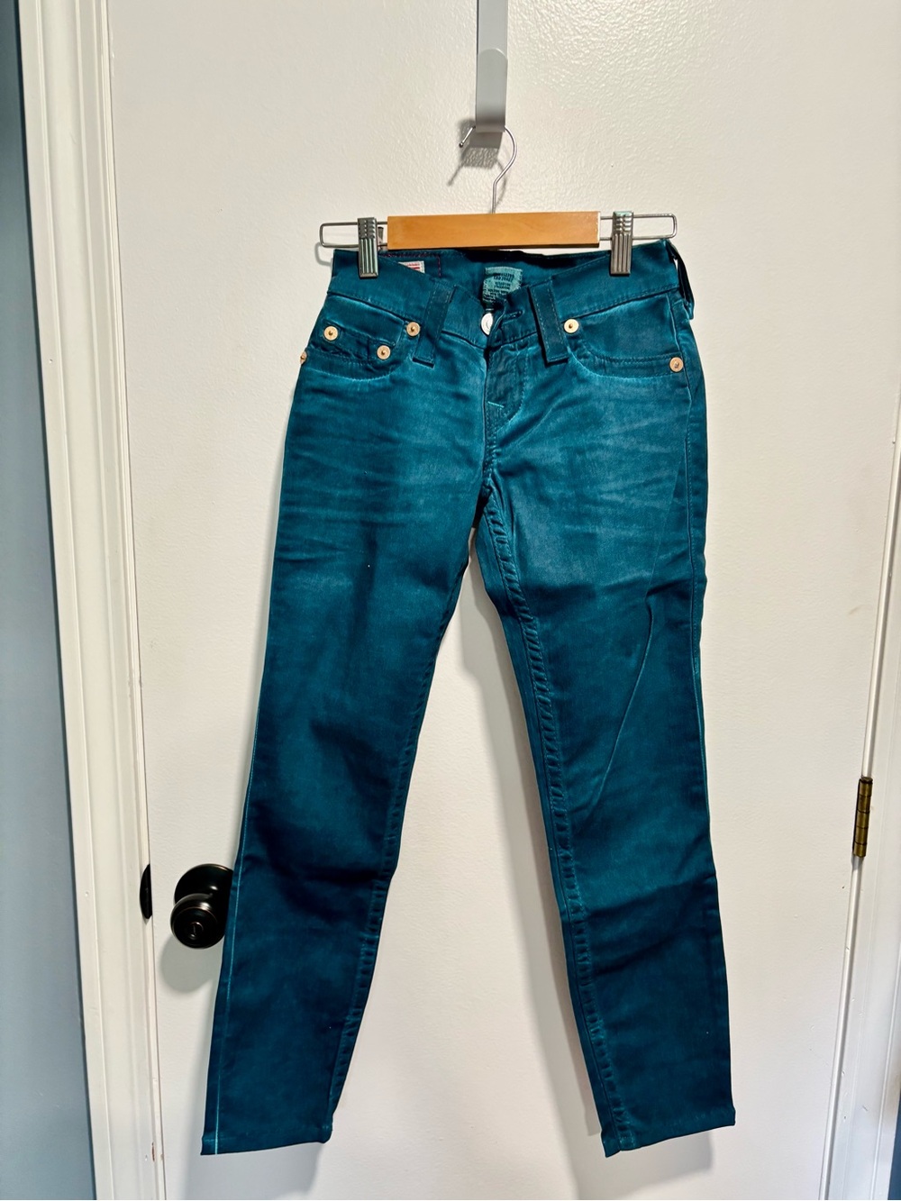 True Religion Teal Skinny Jeans